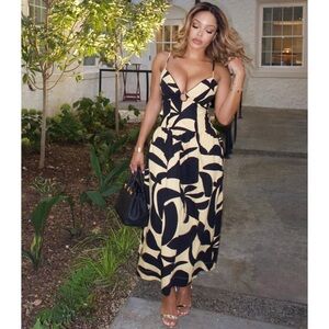 MON RENN viral bloggers favorite 100% cotton surreal midi dress NWT